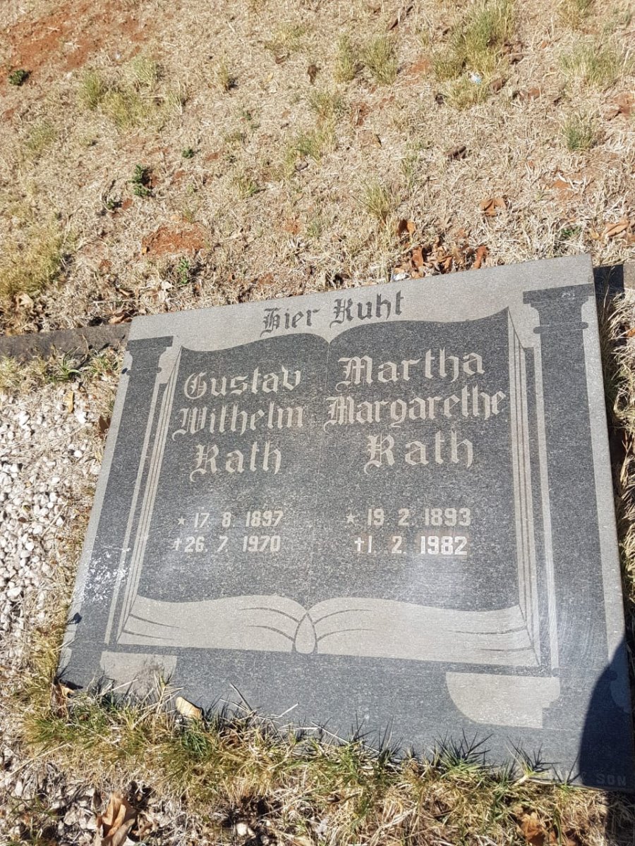 RATH Gustav Wilhelm 1897-1970 &amp; Martha Margarethe 1893-1982