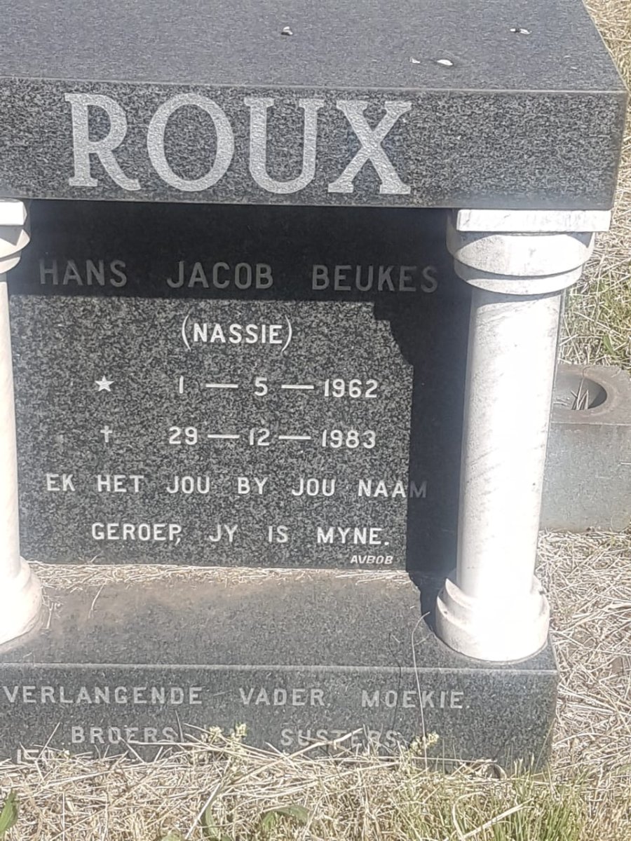 ROUX Hans Jacob Beukes 1962-1983