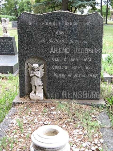 RENSBURG Arend Jacobus, van 1961-1961