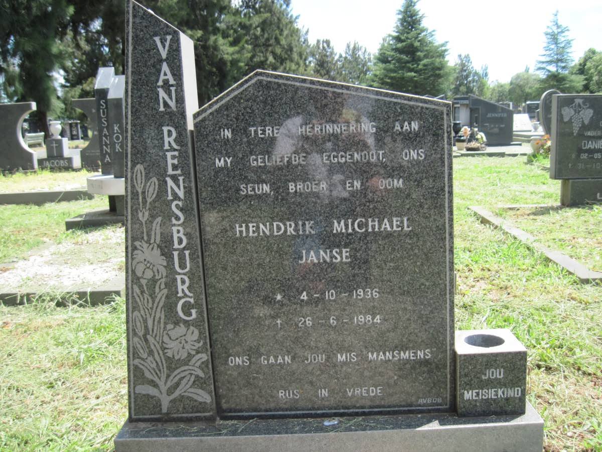 RENSBURG Hendrik Michiel, Janse van 1936-1984