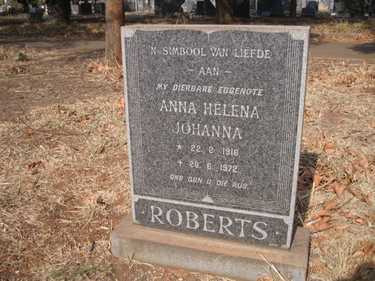 ROBERTS Anna Helena Johanna 1916-1972