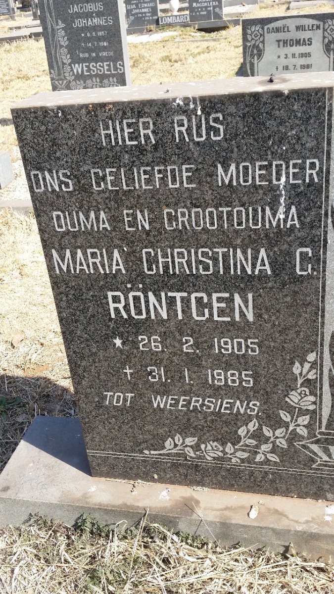 RÖNTGEN Maria Christina C. 1905-1985