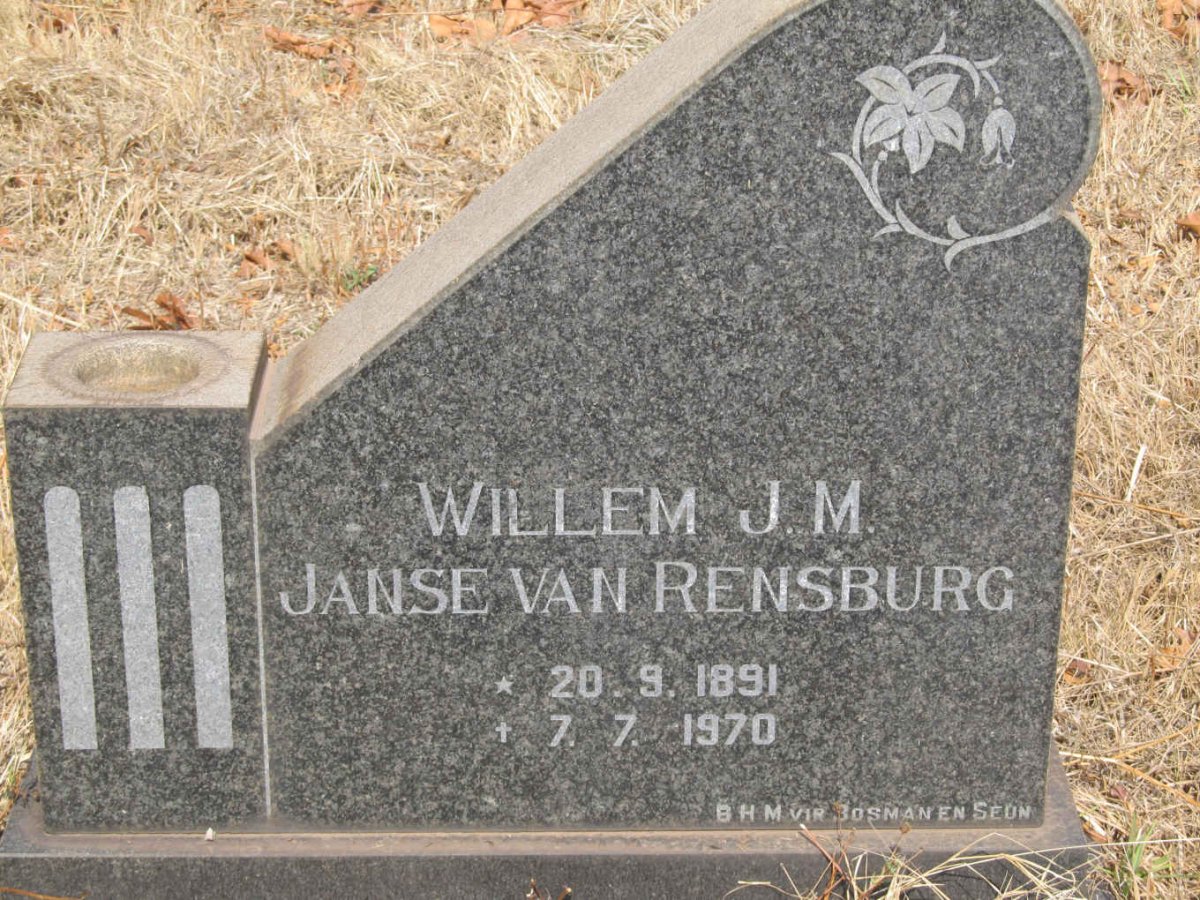 RENSBURG Willem J.M., Janse van 1891-1970