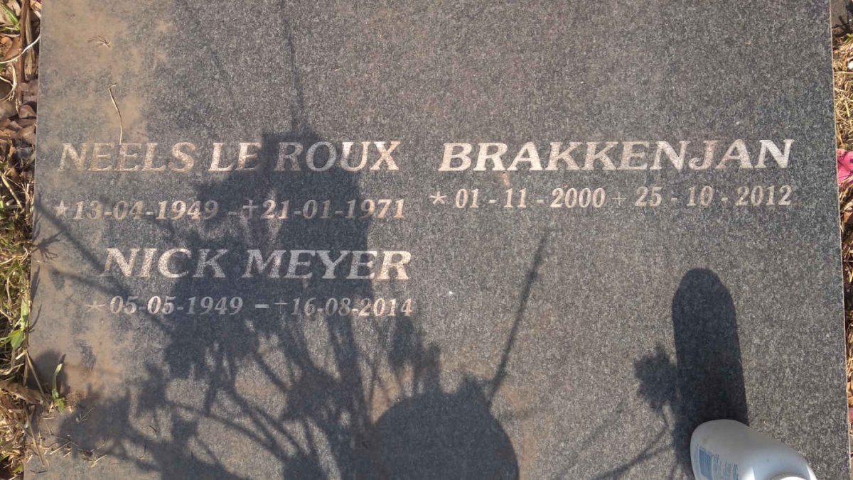 ROUX Theodorus Louis Hermanus, le 1925-1987 &amp; Sophia Hendrika 1928-2008