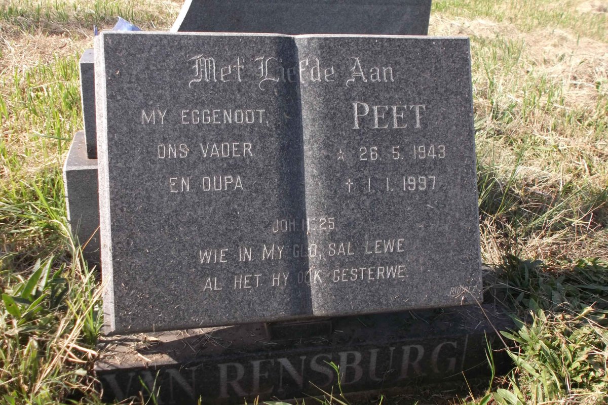 RENSBURG Peet, van 1943-1997