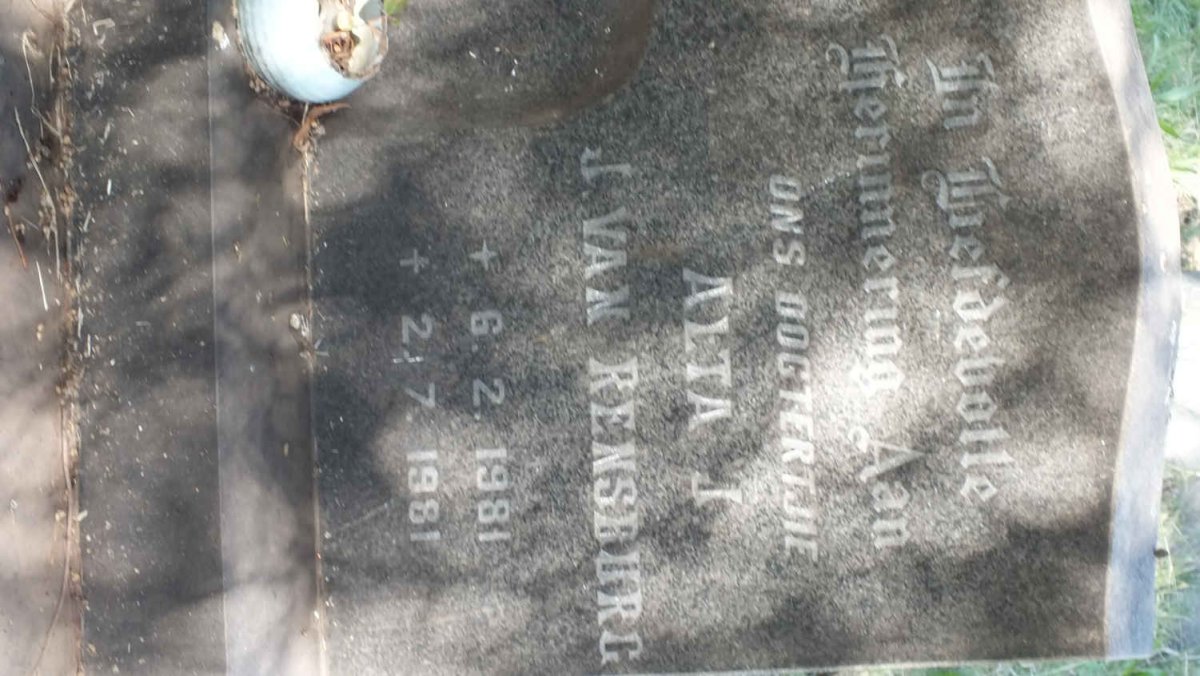 RENSBURG Alta J., J. van 1981-1981