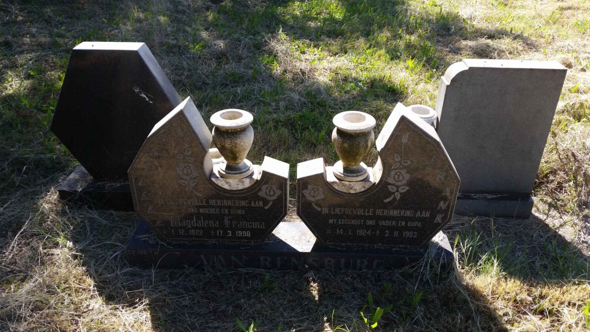 RENSBURG Frank, van 1924-1983 &amp; Magdalena Francina 1922-1998