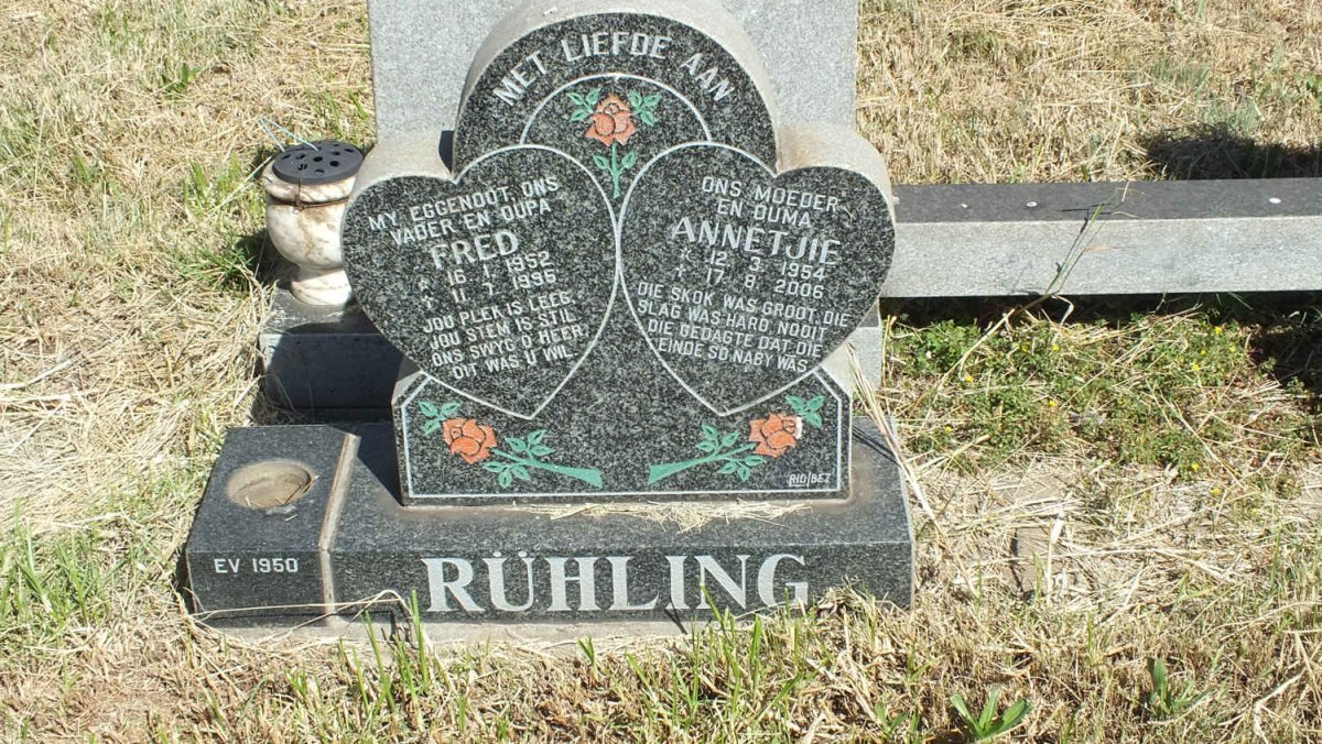 RÜHLING Fred 1952-1995 &amp; Annetjie 1954-2006