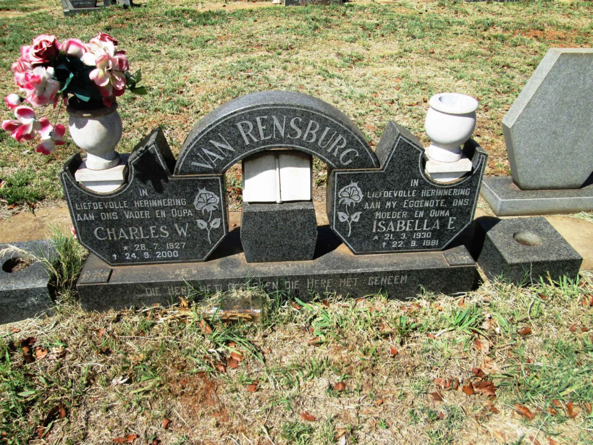 RENSBURG Charles W., van 1927-2000 &amp; Isabella E. 1930-1991