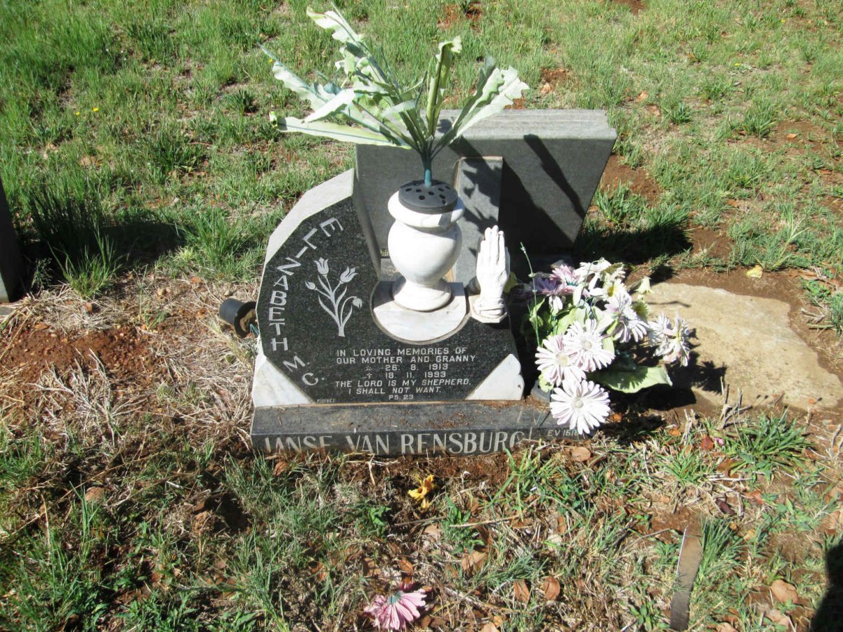 RENSBURG Elizabeth M.C., Janse van 1913-1993
