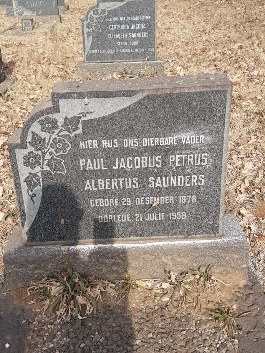 SAUNDERS Paul Jacobus Petrus Albertus 1878-1959