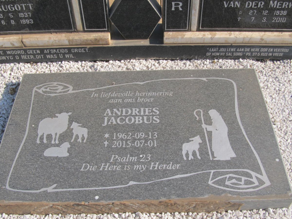 SACHSE Karel Christiaan Traugott 1937-1993 &amp; Fredrika VAN DER MERWE 1938-2000 :: SACHSE Andries Jacobus 1962-2015