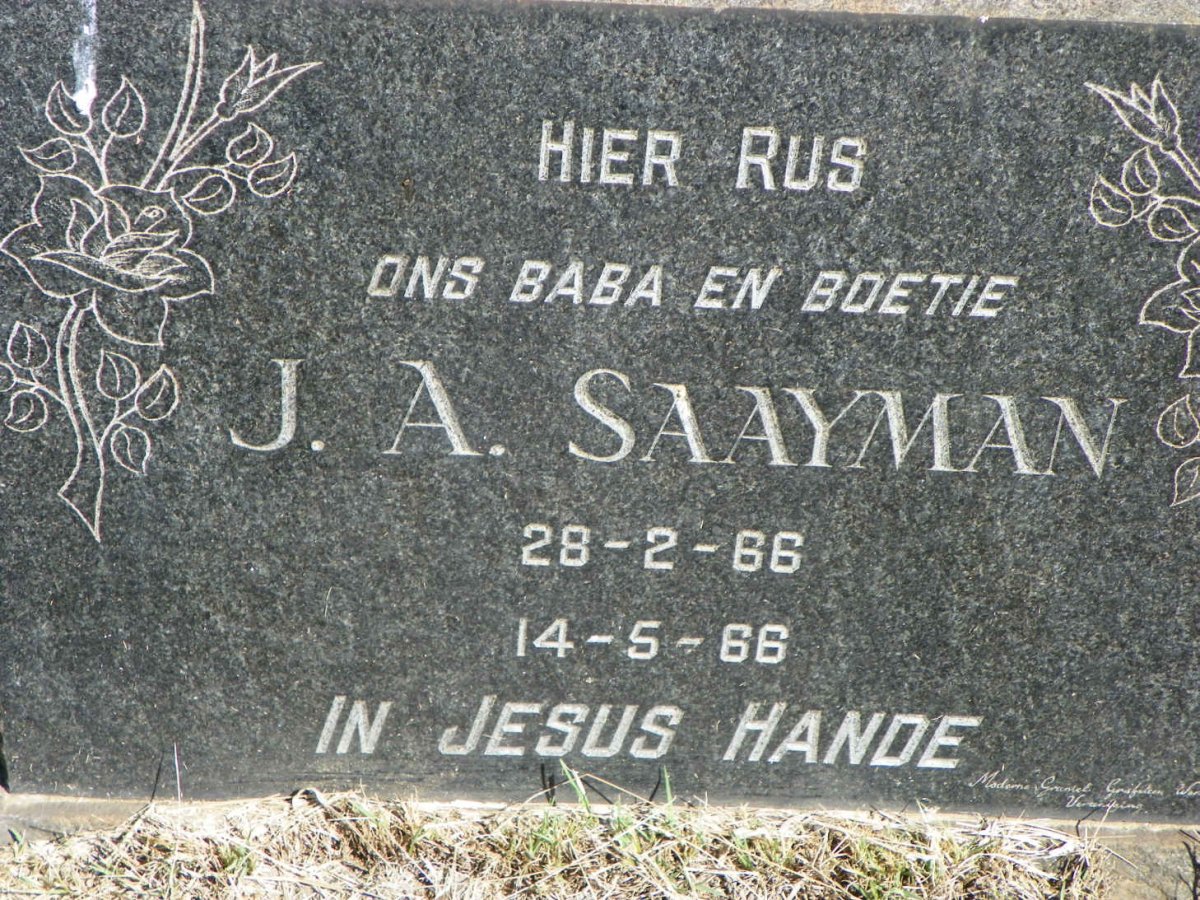 SAAYMAN J.A. 1966-1966
