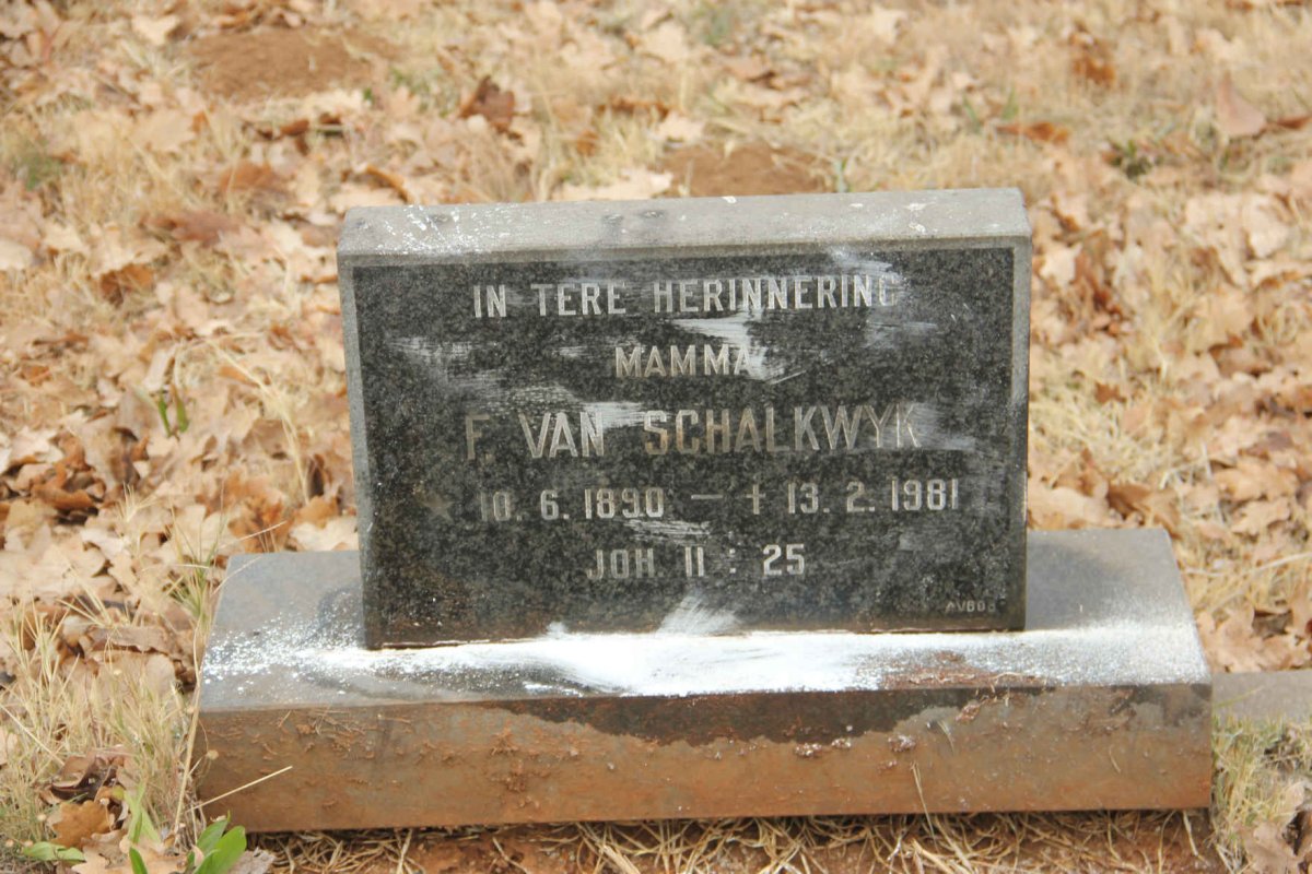 SCHALKWYK F., van 1890-1981