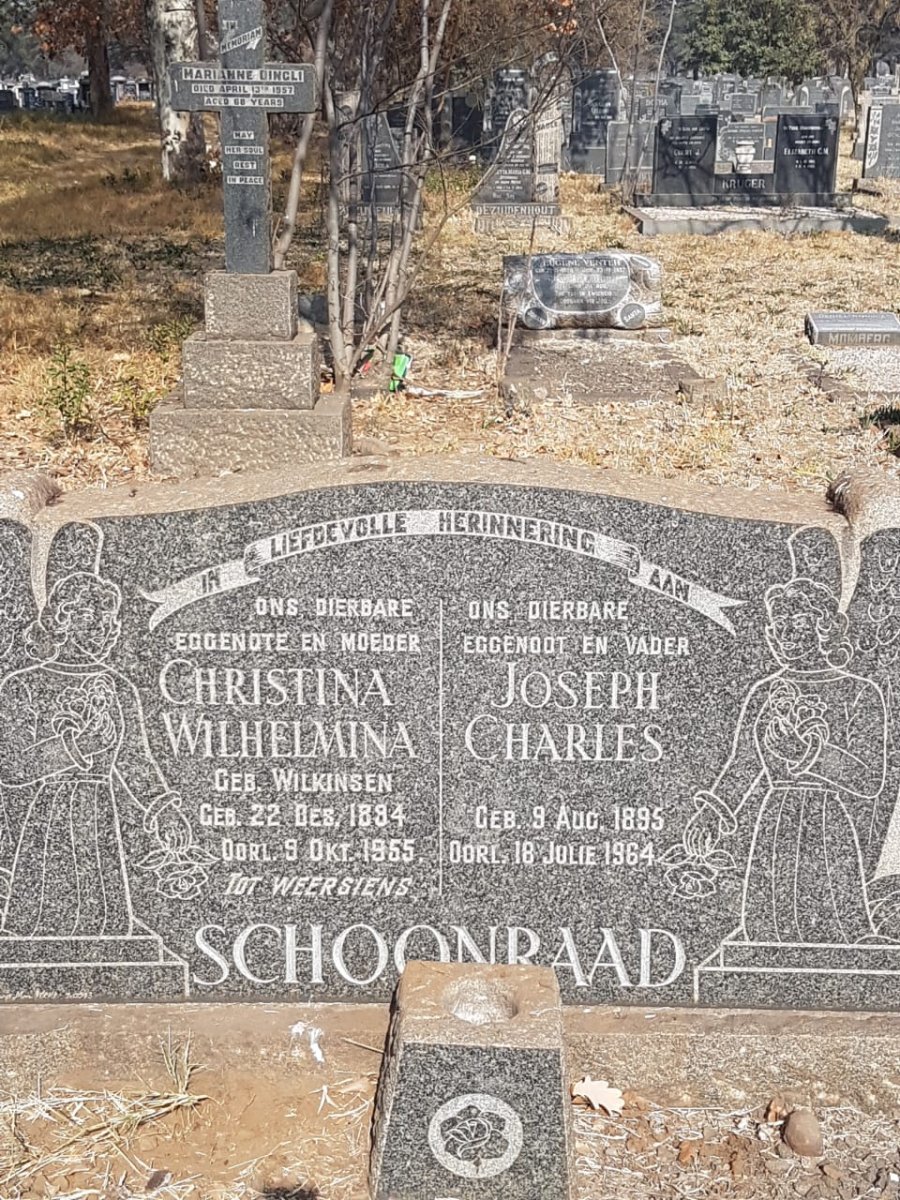 SCHOONRAAD Joseph Charles 1895-1964 &amp; Christina Wilhelmina WILKINSEN 1894-1955