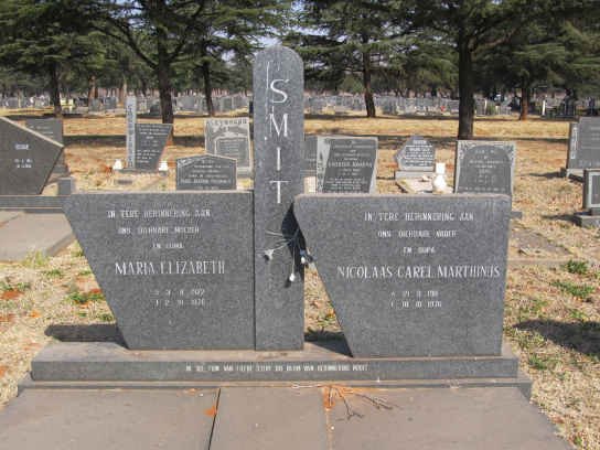 SMIT Nicolaas Carel Marthinus 1911-1976 &amp; Maria Elizabeth 1922-1976