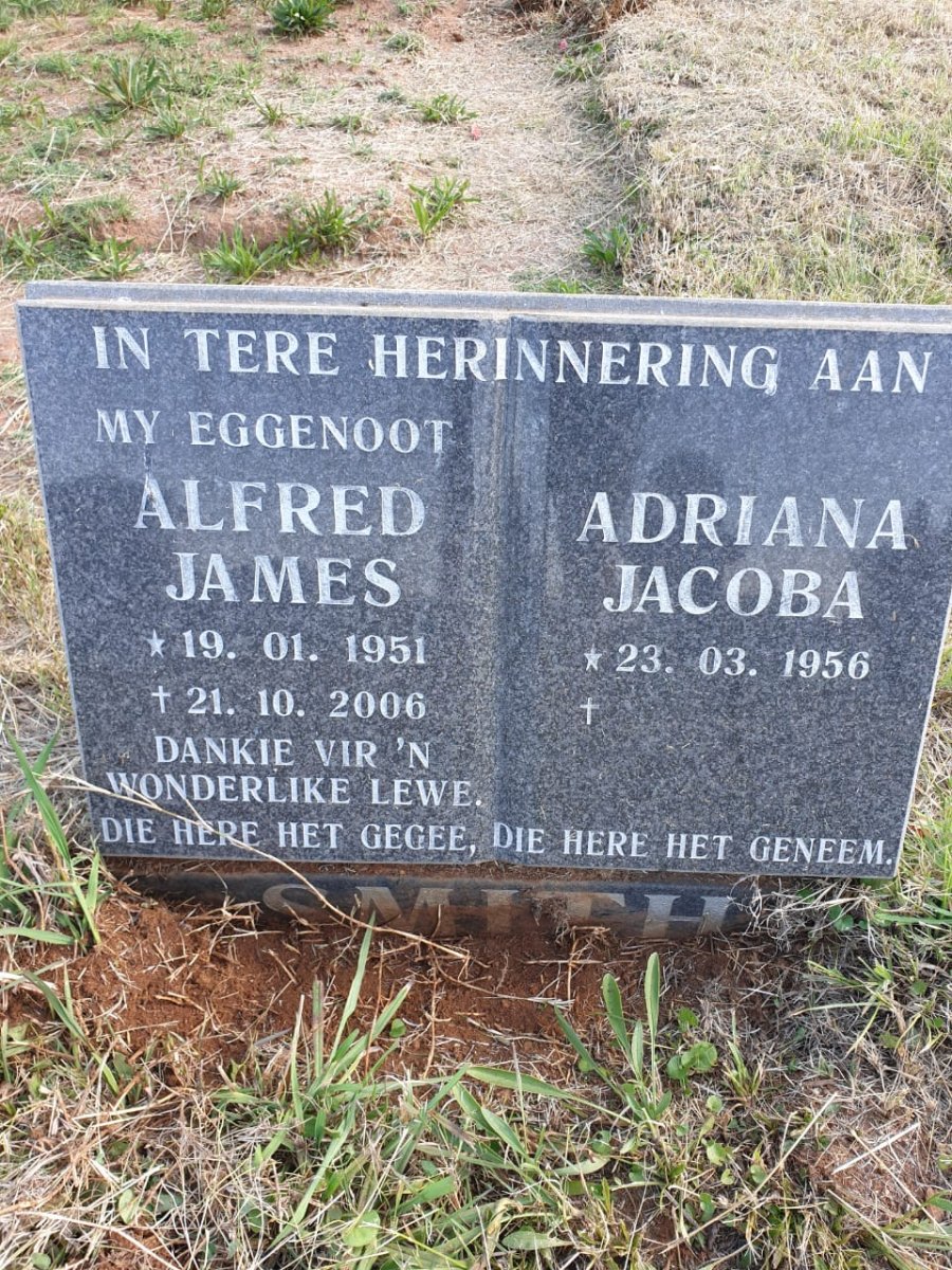 SMITH Alfred James 1951-2006 &amp; Adriana Jacoba 1956-