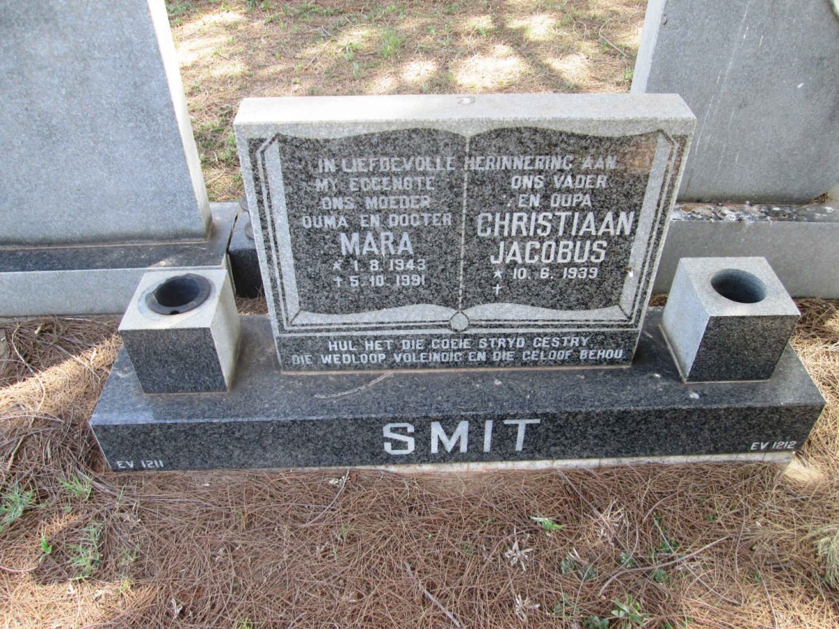 SMIT Christiaan Jacobus 1939- &amp; Mara 1943-1991
