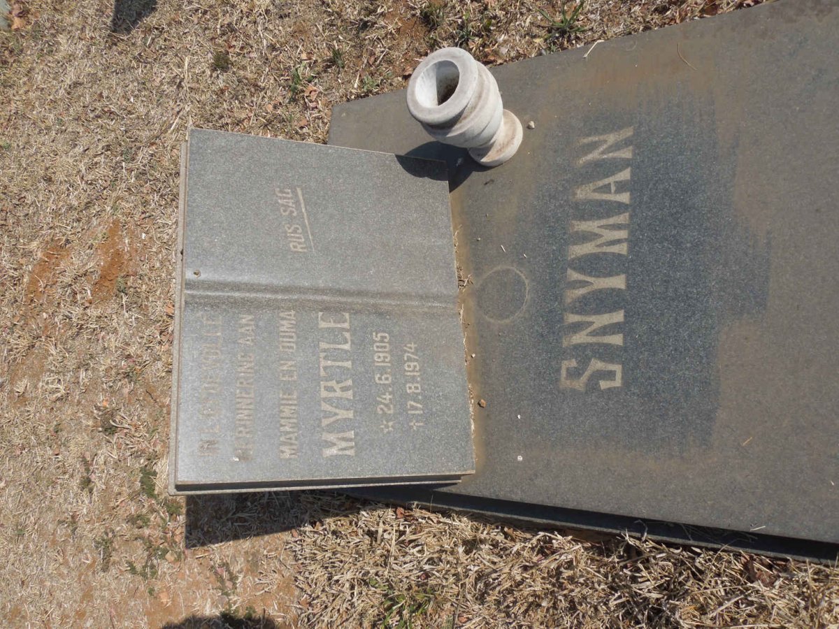 SNYMAN Myrtle 1905-1974