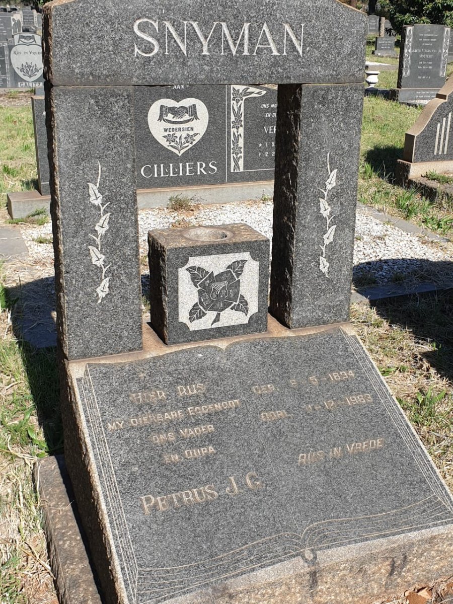 SNYMAN Petrus J.G. 1894-1963