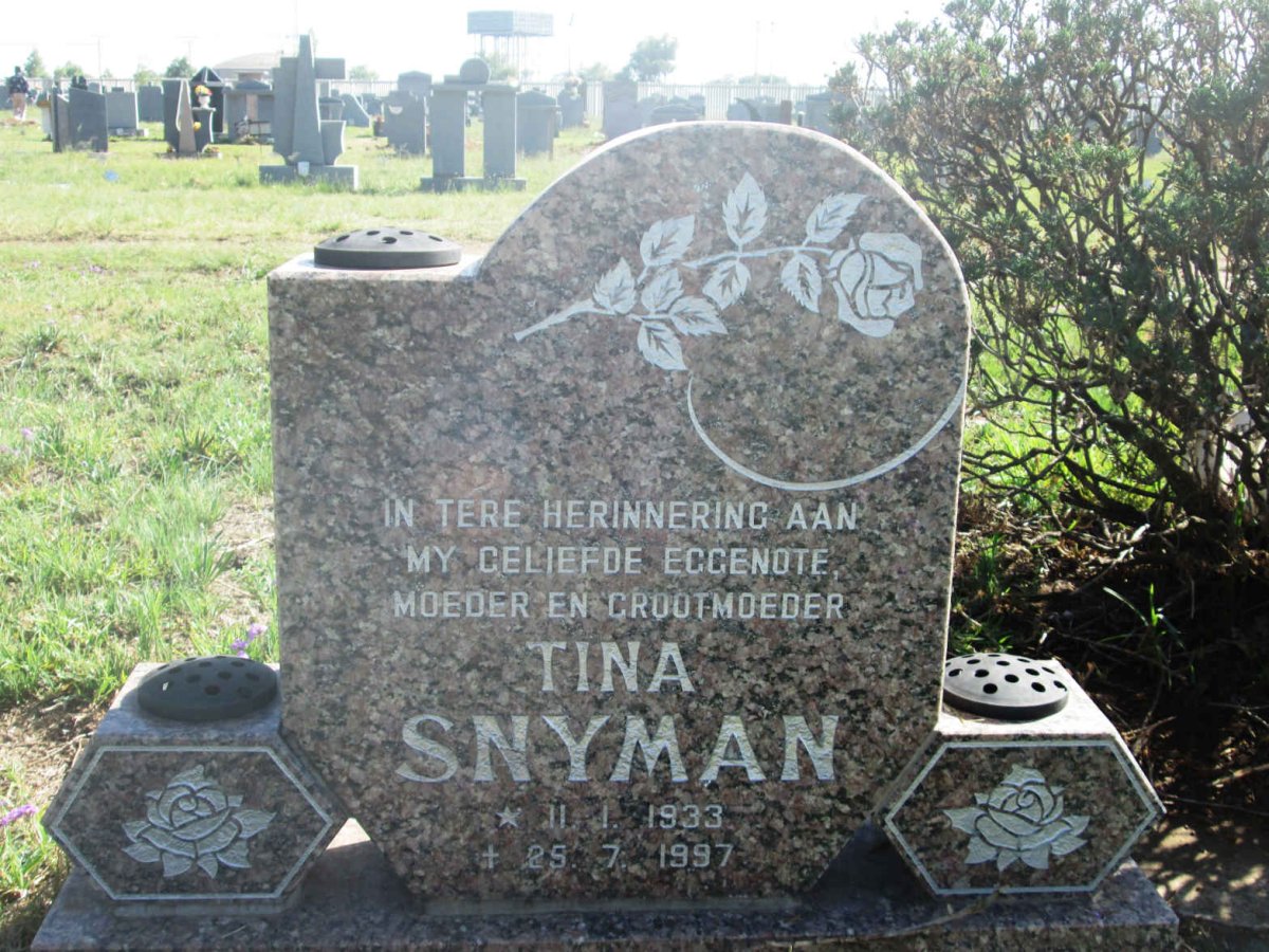 SNYMAN Tina 1933-1997