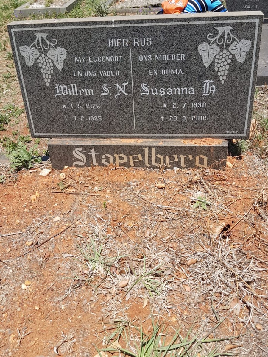 STAPELBERG Willem S.N. 1926-1985 &amp; Susanna H. 1930-2005