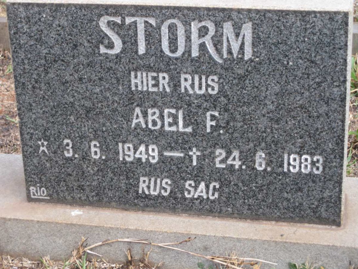 STORM Abel F. 1949-1983