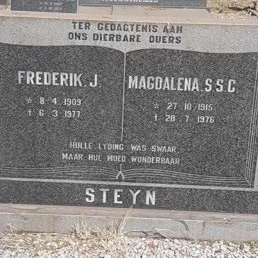 STEYN Frederik J. 1909-1977 &amp; Magdalena S.S.C. 1915-1976