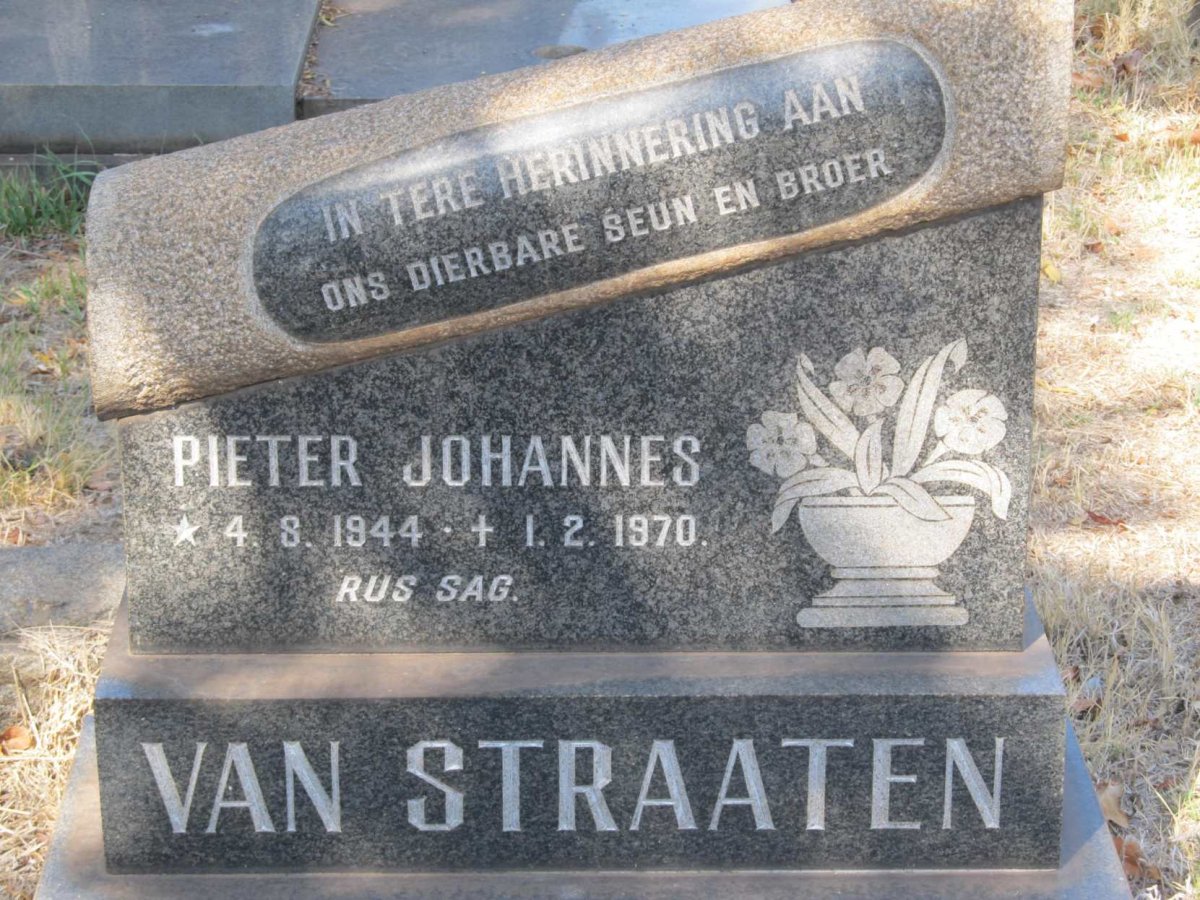 STRAATEN Pieter Johannes, van 1944-1970