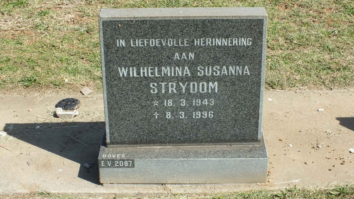 STRYDOM Wilhelmina Susanna 1943-1996