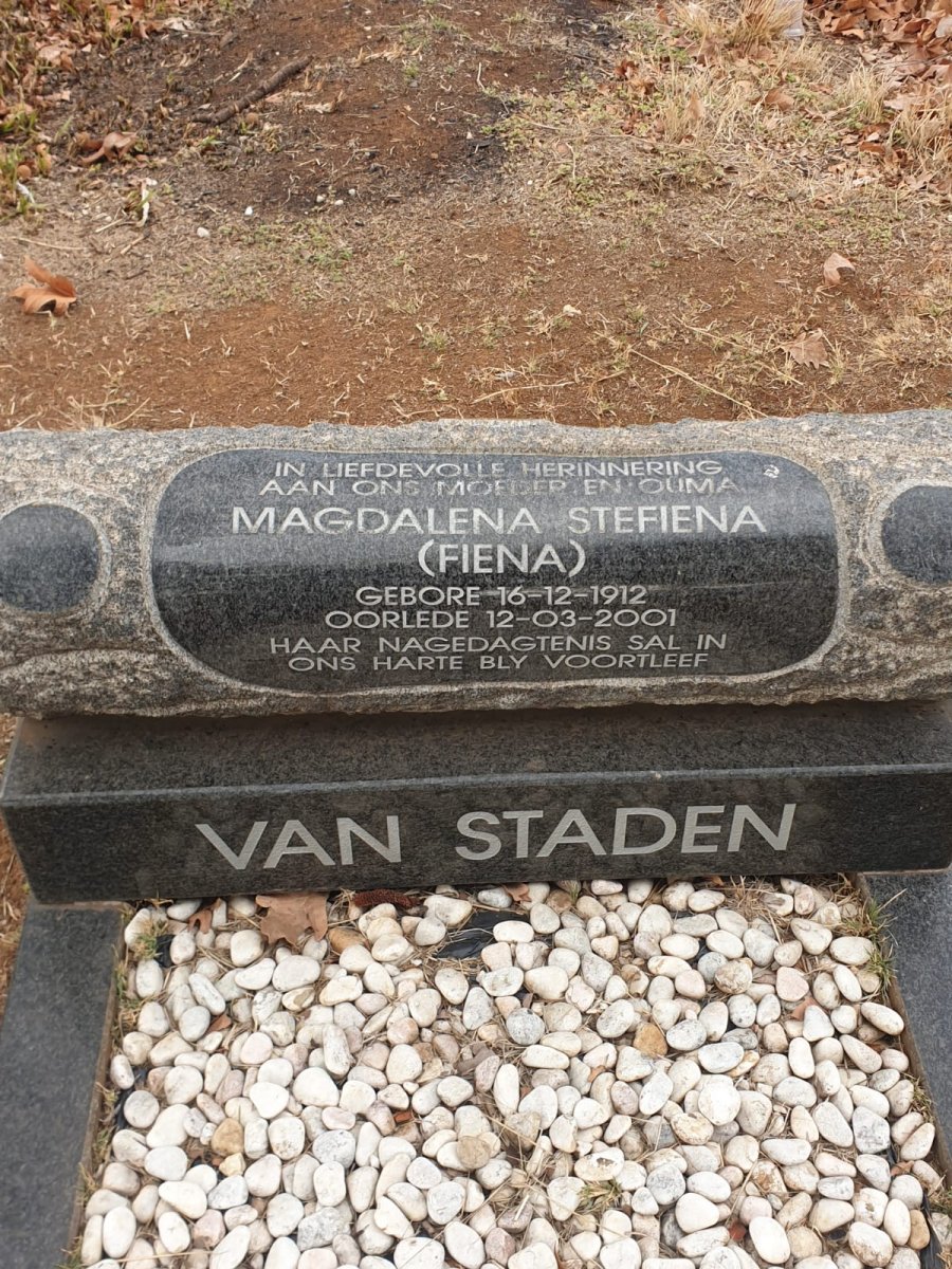 STADEN Magdalena Stefiena, van 1912-2001
