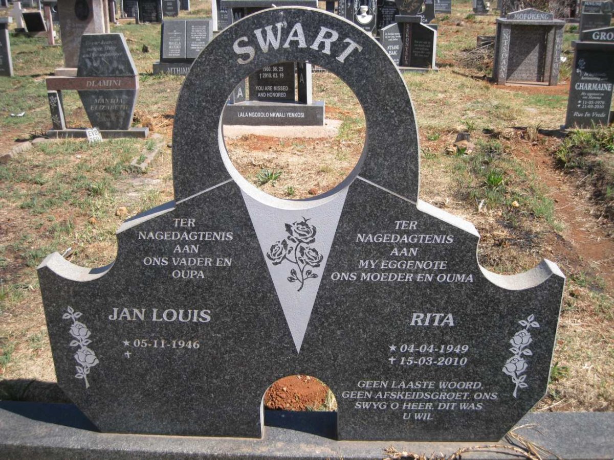 SWART Jan Louis 1946- &amp; Rita 1949-2010