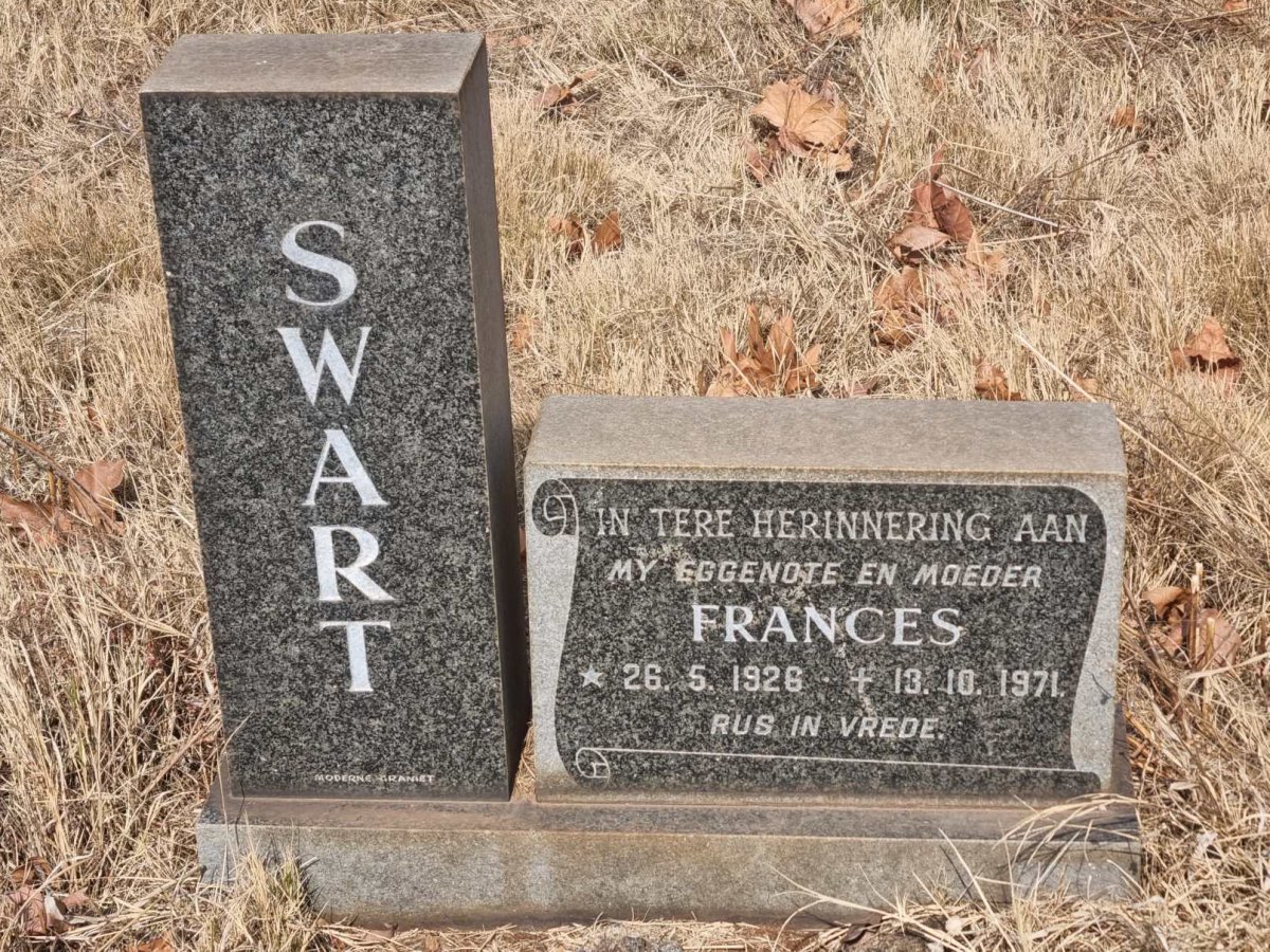 SWART Frances 1926-1971