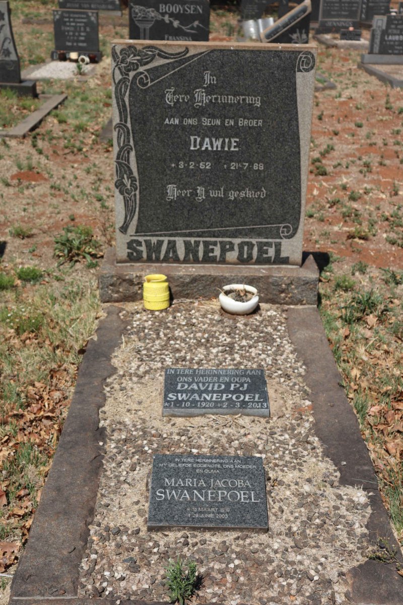SWANEPOEL Dawie 1952-1968 :: SWANEPOEL David P.J. 1920-2013 & Maria Jacoba 1919-2003