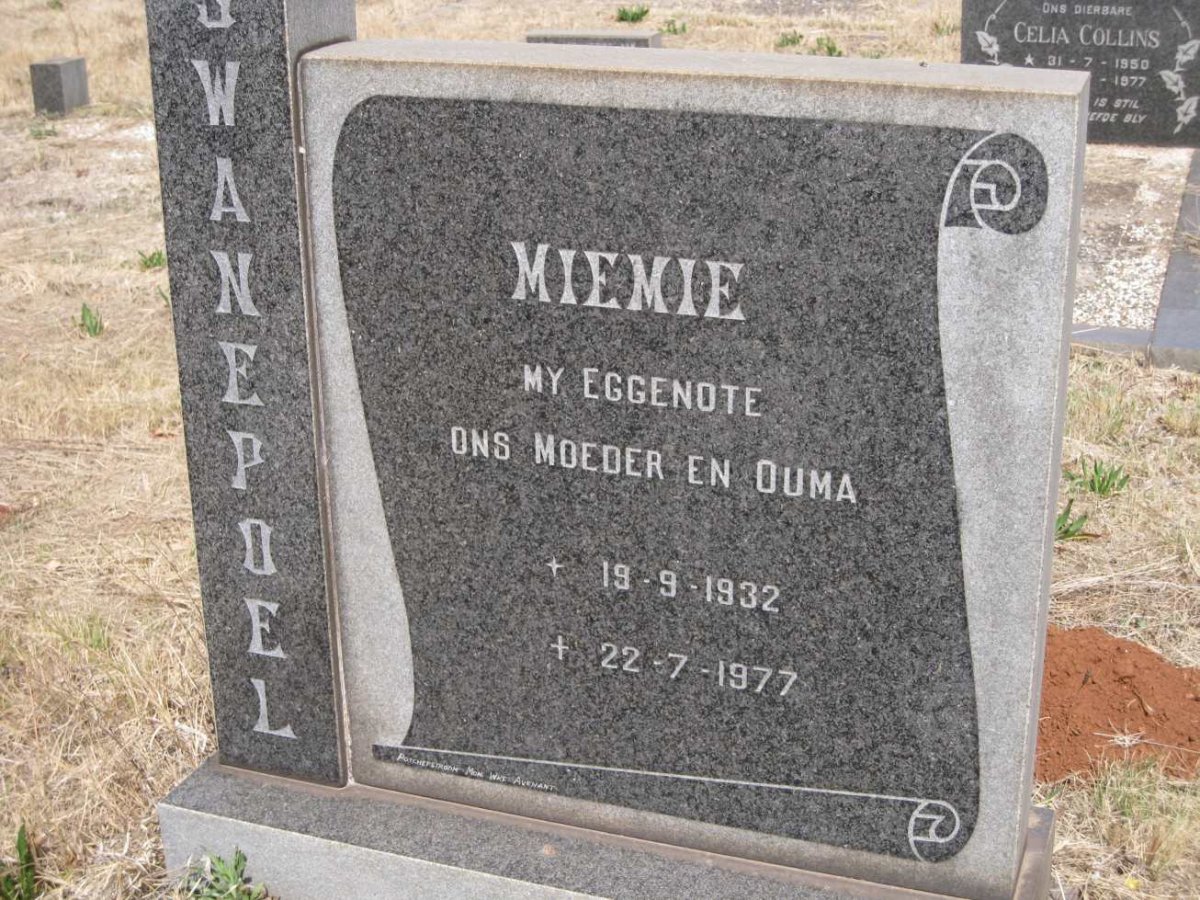 SWANEPOEL Miemie 1932-1977