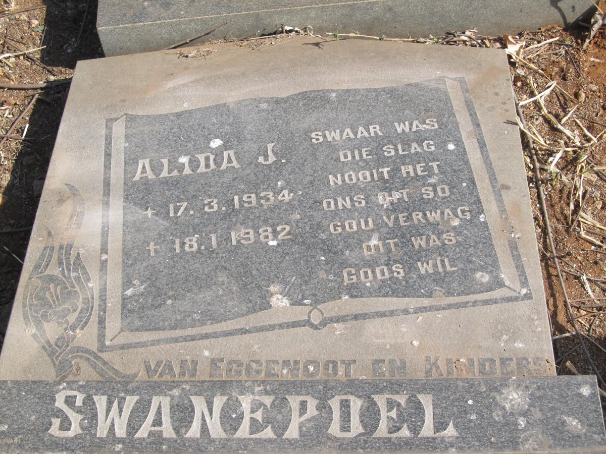 SWANEPOEL Alida J. 1934-1982