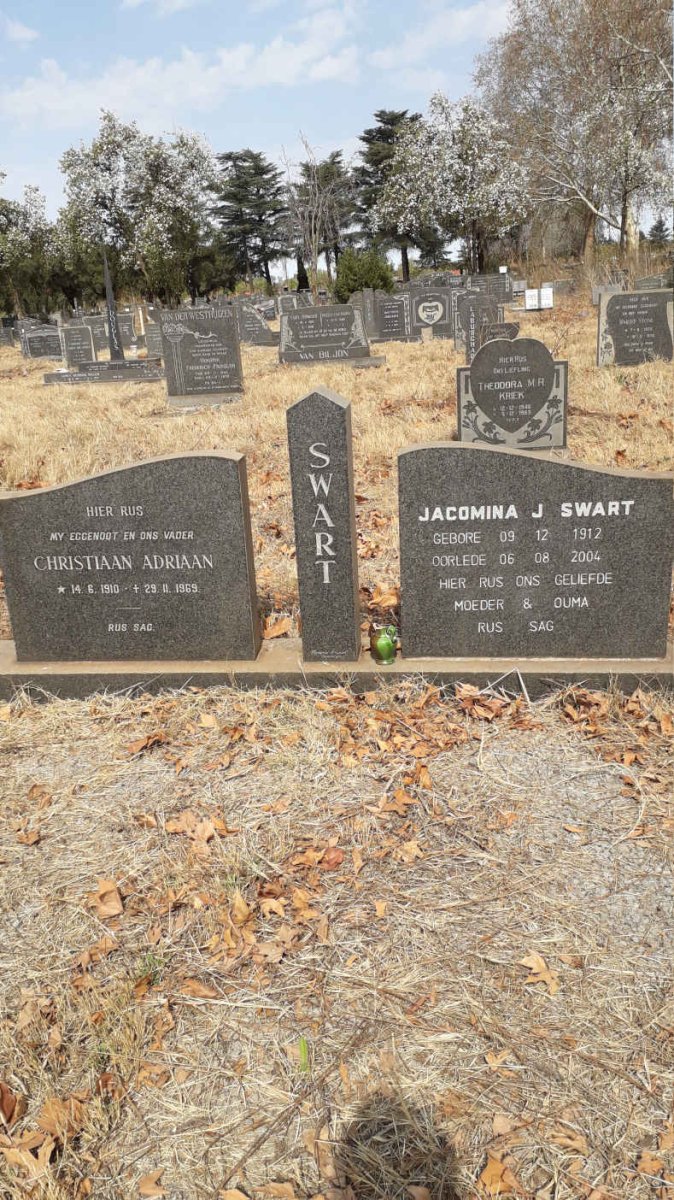 SWART Christiaan Adriaan 1910-1969 &amp; Jacomina J. 1912-2004