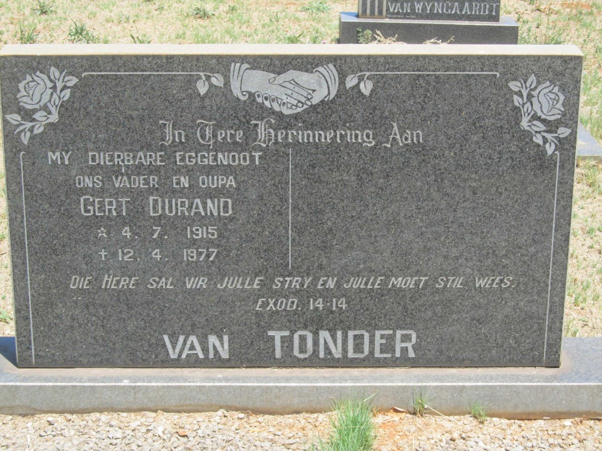 TONDER Gert Durand, van 1915-1977