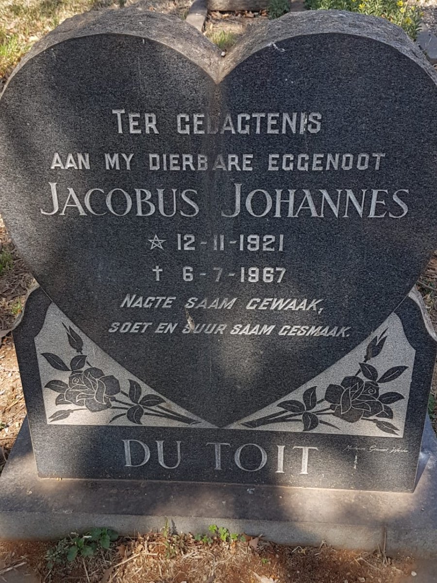 TOIT Jacobus Johannes, du 1921-1967