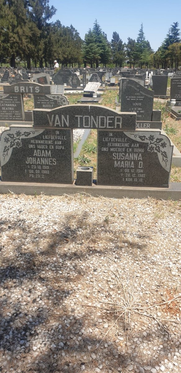 TONDER Adam Johannes, van 1919-1983 &amp; Susanna Maria D. 1914-1982