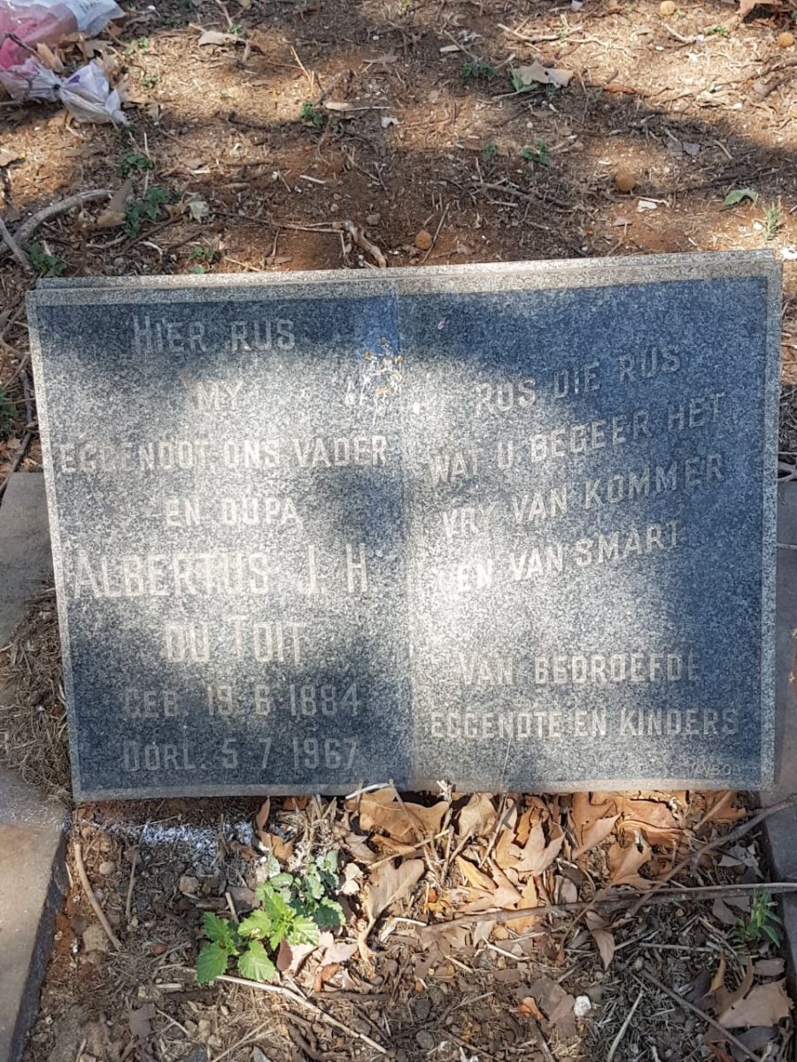 TOIT Albertus J.H., du 1884-1967