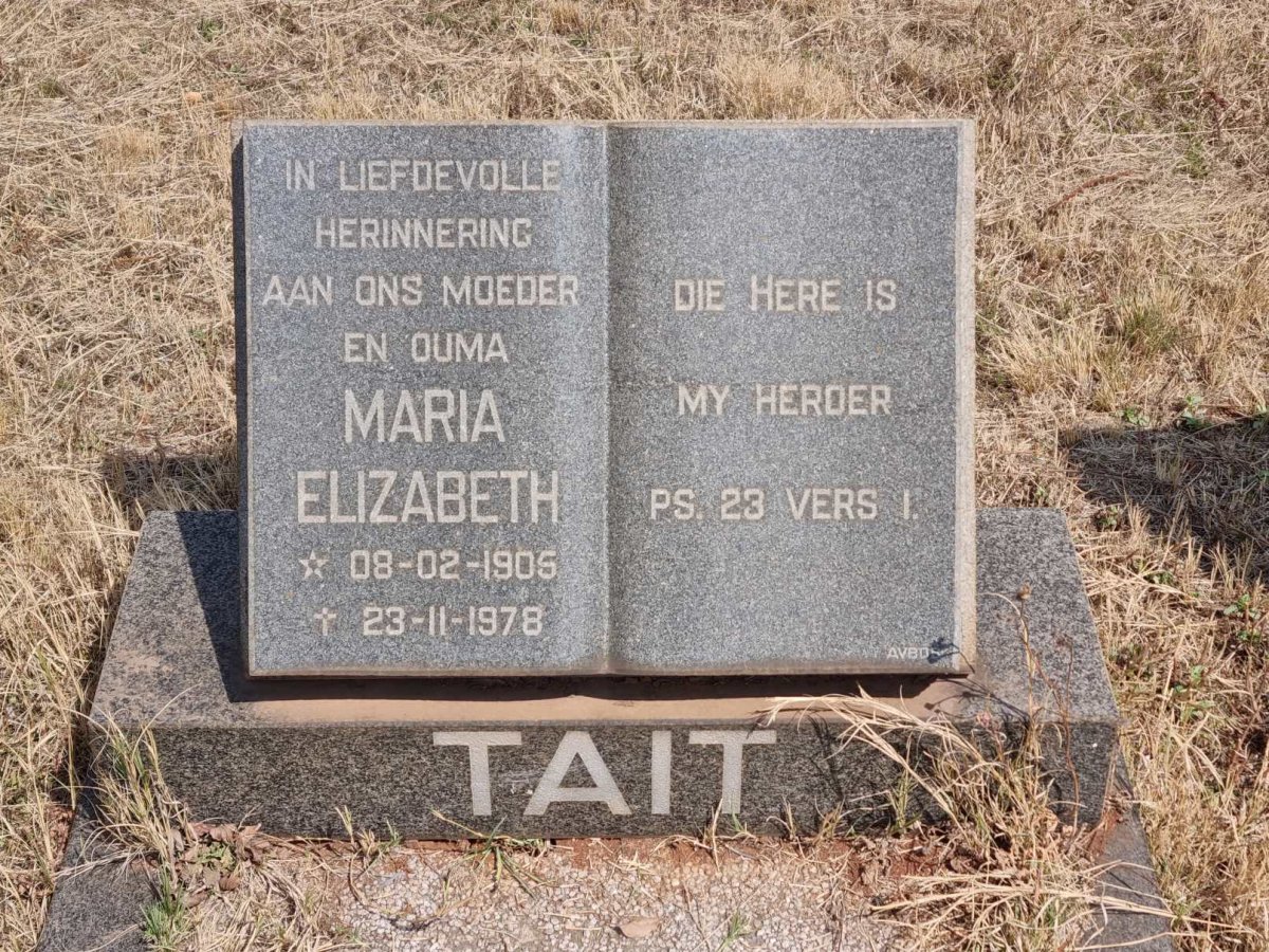 TAIT Maria Elizabeth 1905-1978