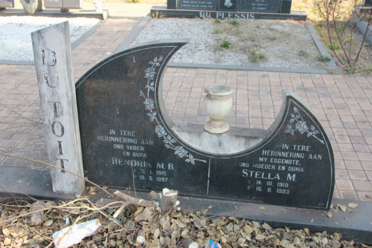 TOIT Hendrik M.B., du 1915-1997 &amp; Stella M. 1919-1993