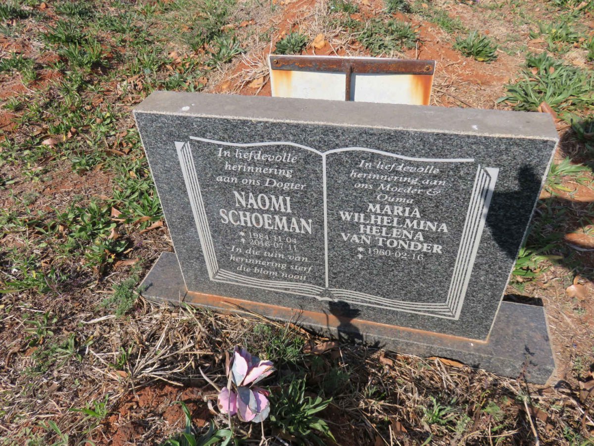 TONDER Maria Wilhelmina Helena, van 1960-  :: SCHOEMAN Naomi 1984-2016