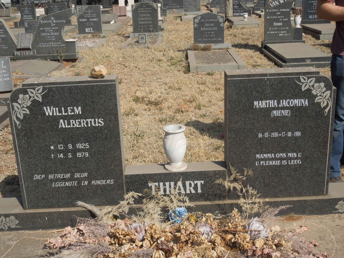 THIART Willem Albertus 1925-1979 &amp; Martha Jacomina 1926-1984