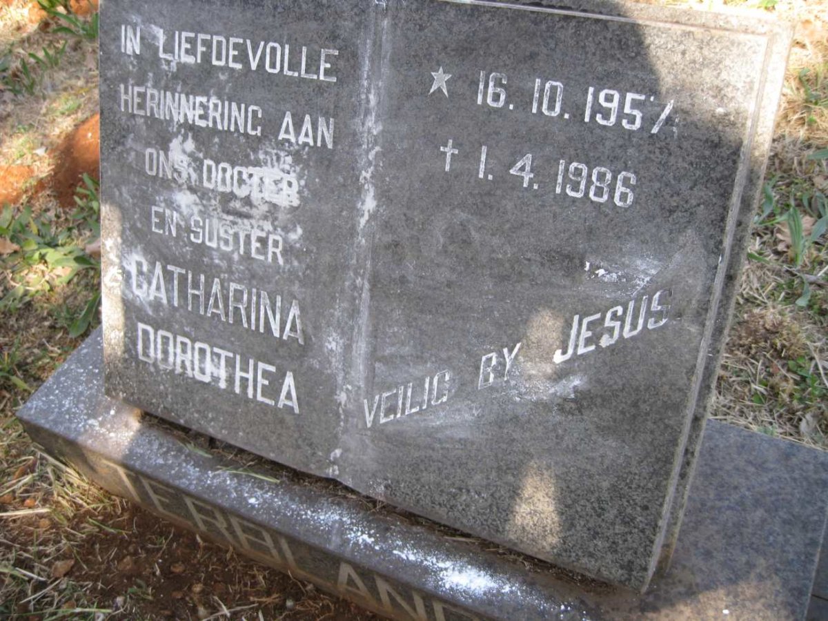 TERBLANCHE Catharina Dorothea 1957-1986