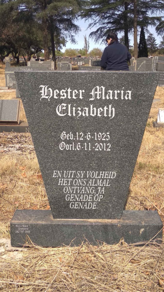TOIT Hester Maria Elizabeth, du 1925-2012