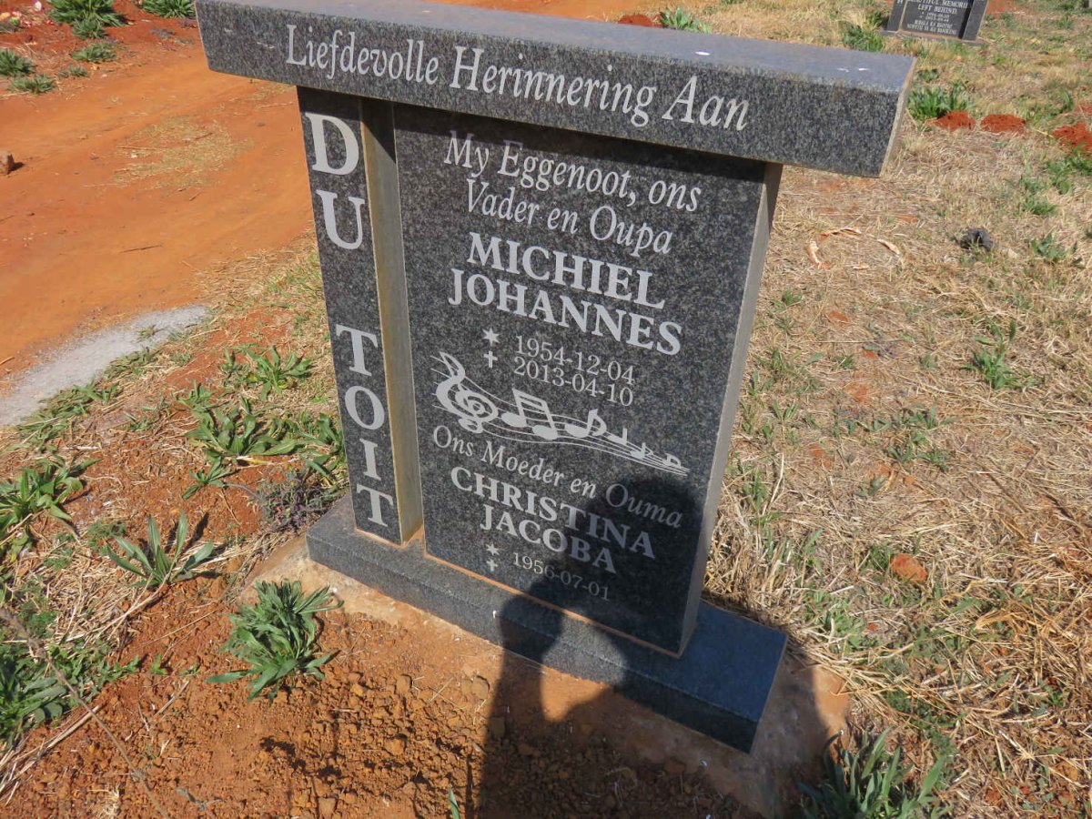 TOIT Michiel Johannes, du 1954-2013 & Christina Jacoba 1956- 