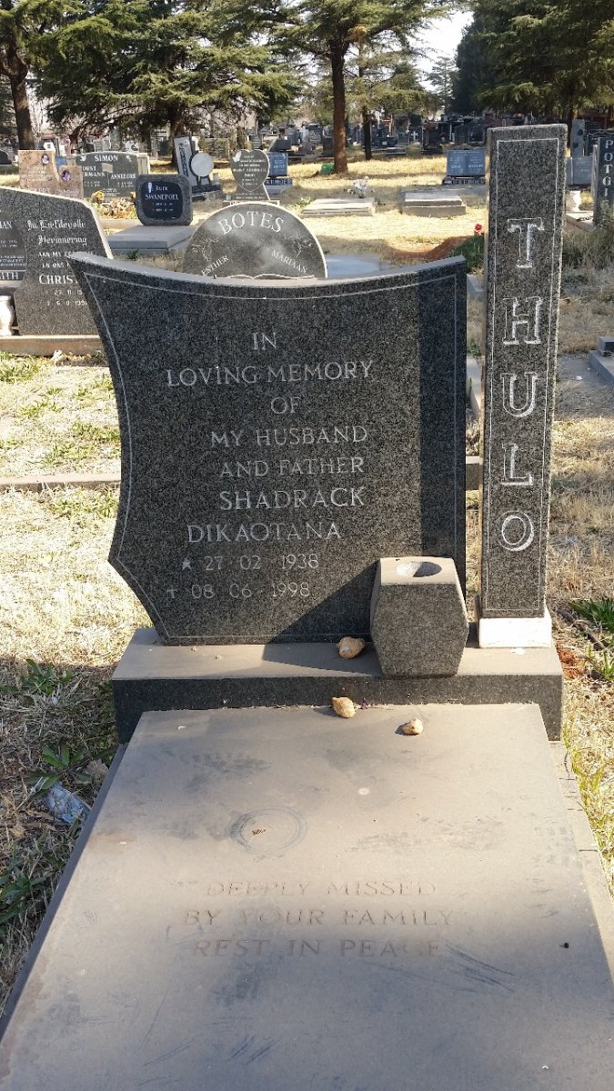 THULO Shadrack Dikaotana 1938-1998