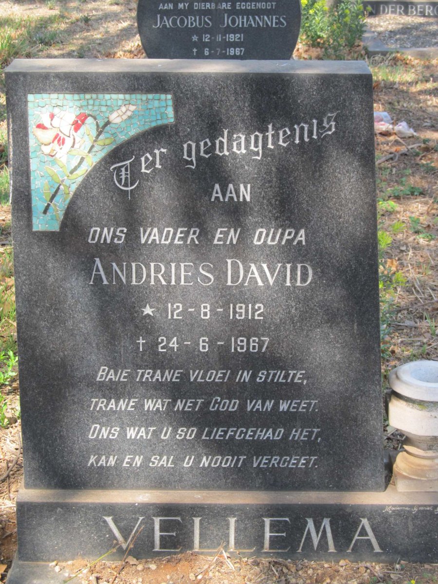 VELLEMA Andries David 1912-1967